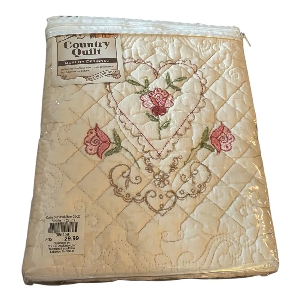 NWT Vintage Cracker Barrel Country Quilt Floral Cottagecore Pillow Sham Carina